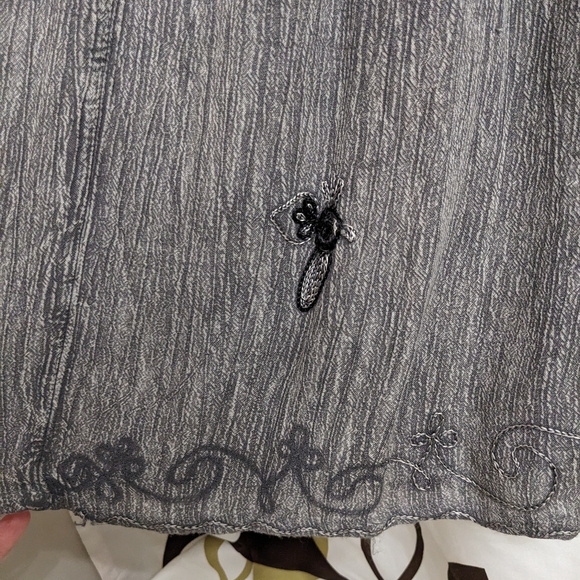 90s Vintage Hippie cotton and Velour Maxi dress Sz M - Picture 4 of 5